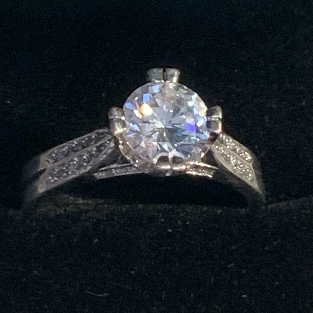 Stunning Solitaire Ring Sterling Silver - image 7